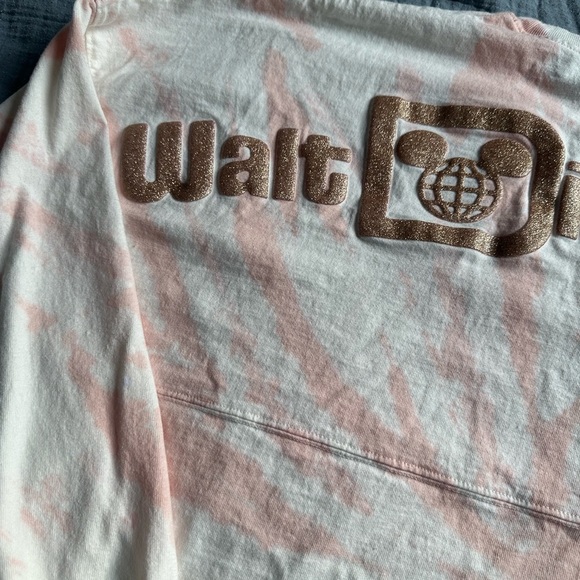 Pink Tie-Dye Disney World Spirit Jersey w/ rose gold puff ink lettering Small - Picture 6 of 8